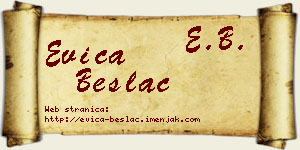 Evica Beslać vizit kartica
